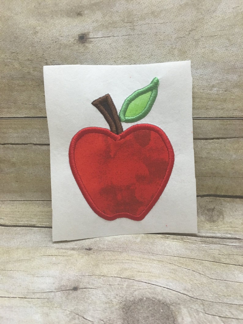 Apple Applique, Apple School Applique, Back to School Embroidery Design Applique image 1