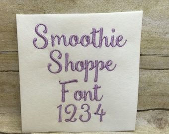 Smoothie Shoppe Embroidery Font