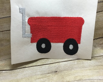 Motif de broderie wagon, motif de broderie Red Wagon