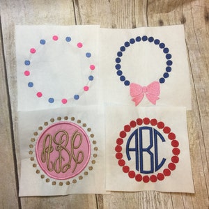 Dots Frame EMbroidery Design Package, 4 Dots Embroidery Design