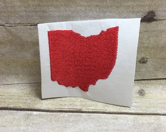 Ohio Embroidery Design, Ohio Embroidery Design Filled In