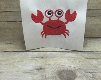 Crab Embroidery Design, Beach Crab Embroidery Design