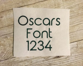 Oscars Embroidery Font, Embroidery Font