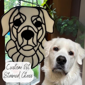 Stained Glass Custom Pet Portrait Suncatcher