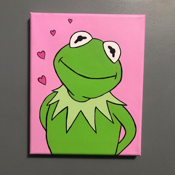 Kermit the Frog Acrylic Canvas Painting | Etsy