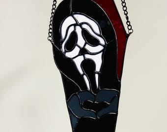 Ghostface Scream Horror Movie Halloween Stained Glass Suncatcher *Made To Order*