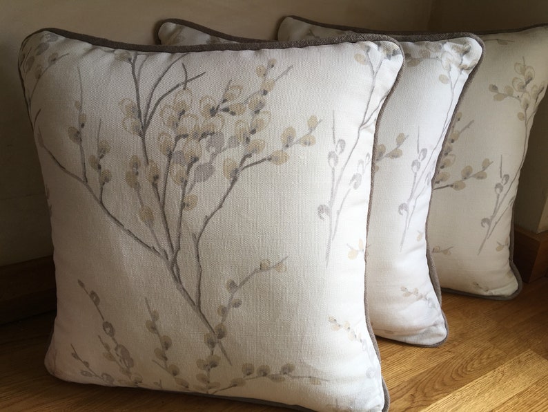 LAURA ASHLEY PUSSY WILLOW DUCK EGG CUSHION COVER 17 X 17/" HANDMADE