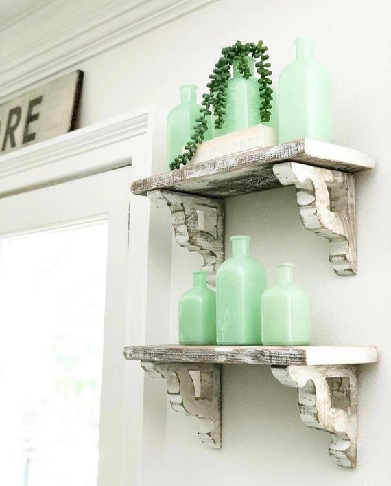Rustic Corbel Shelf Set Of 2 Handmade Reclaimed Wood Etsy