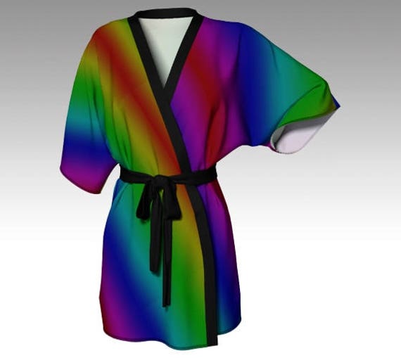 Rainbow Kimono Kimono Robe Draped Kimono Dressing Gown | Etsy