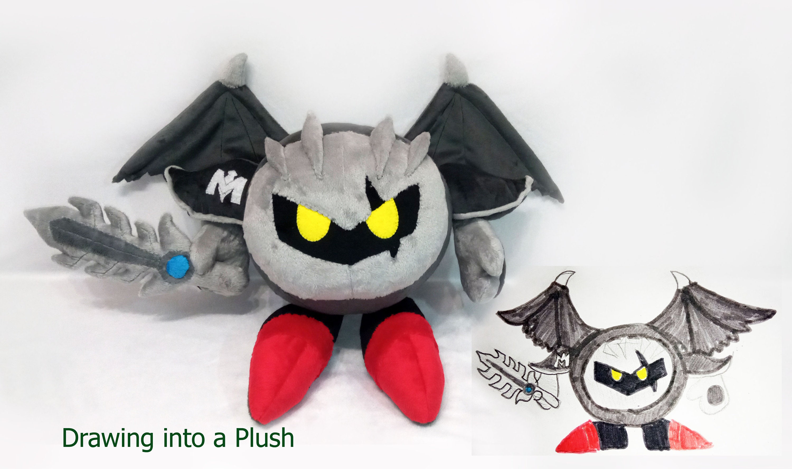 RCTOWN!!2023!!Kirby Adventure Plush Doll Meta Knight Soft Stuffed