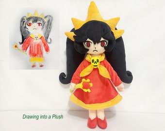 Custom plush Just LIke Ashley   Wario Ware  gold Magical Witch Ashley  inspired funmade unofficial, handmade to order from the drawing