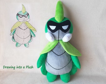 Custom Plush Just Like Kabbu bug fables  inspired  (funmade) plush made to order from the drawing ,38 cm Not for Xmas