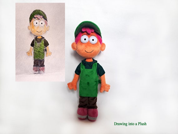 Custom Plush Just Like Big City Greens Cricket Green Inspired funmade,  Handmade From the Drawing to Order, 40 Cm . Not for Christmas 