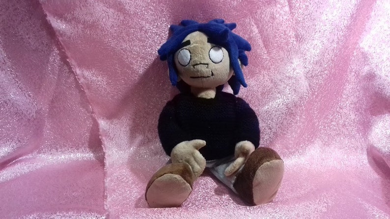 Inspired by Gorillaz plush commissioned plush Toy made from drawing toy from music video stuffed custom toy