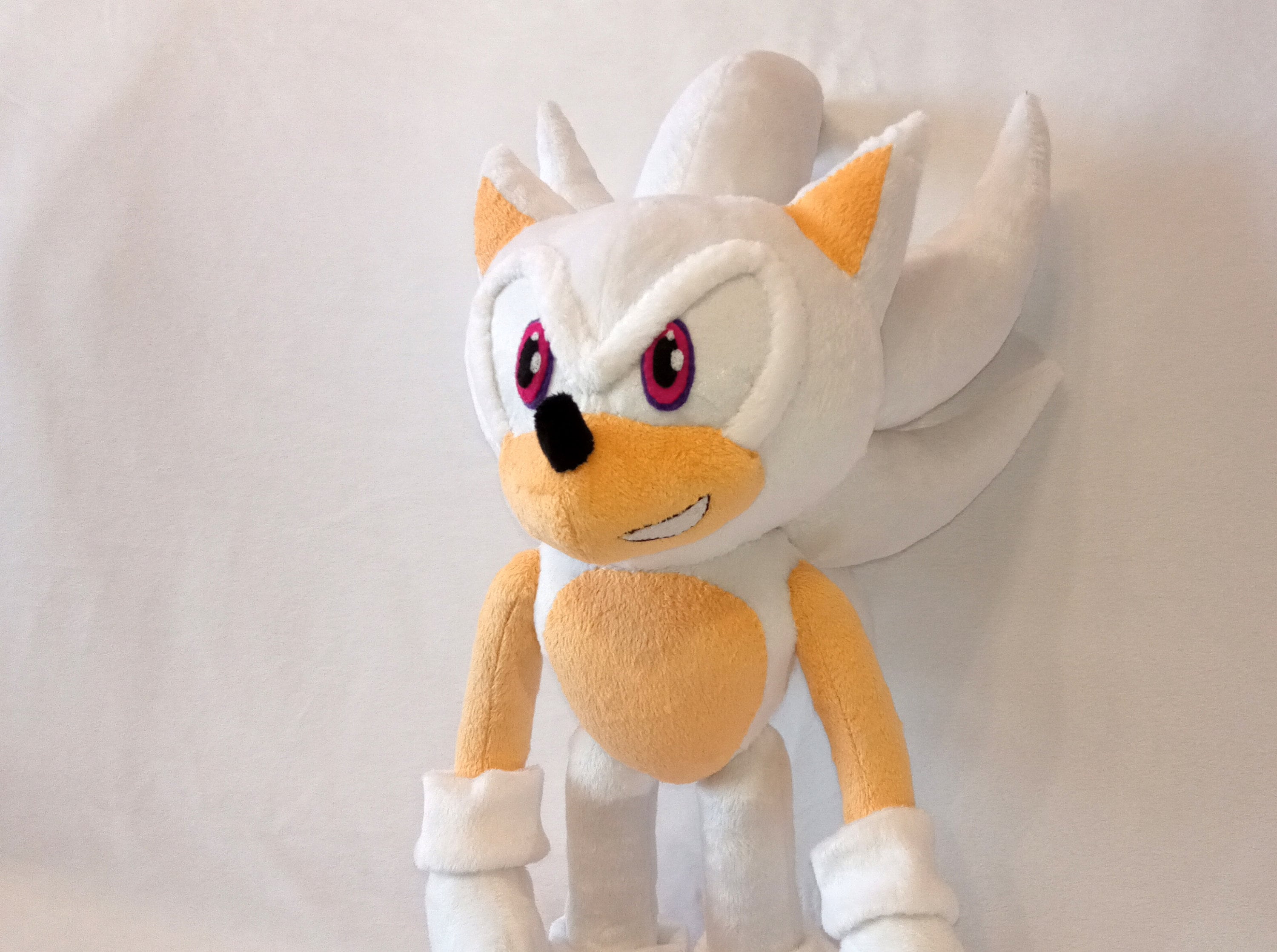 Сustom Plush Just Like Hyper Sonic the Hedgehog Inspired Handmade