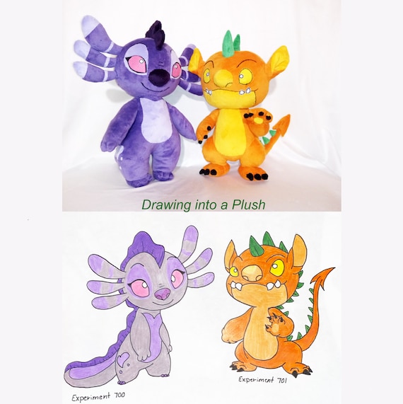2024 New Disney Cartoon 35cm Kawaii Dark Green Stitch Plush Toys