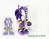 Сustom Plush Just Like Hyper Sonic the Hedgehog Inspired Handmade