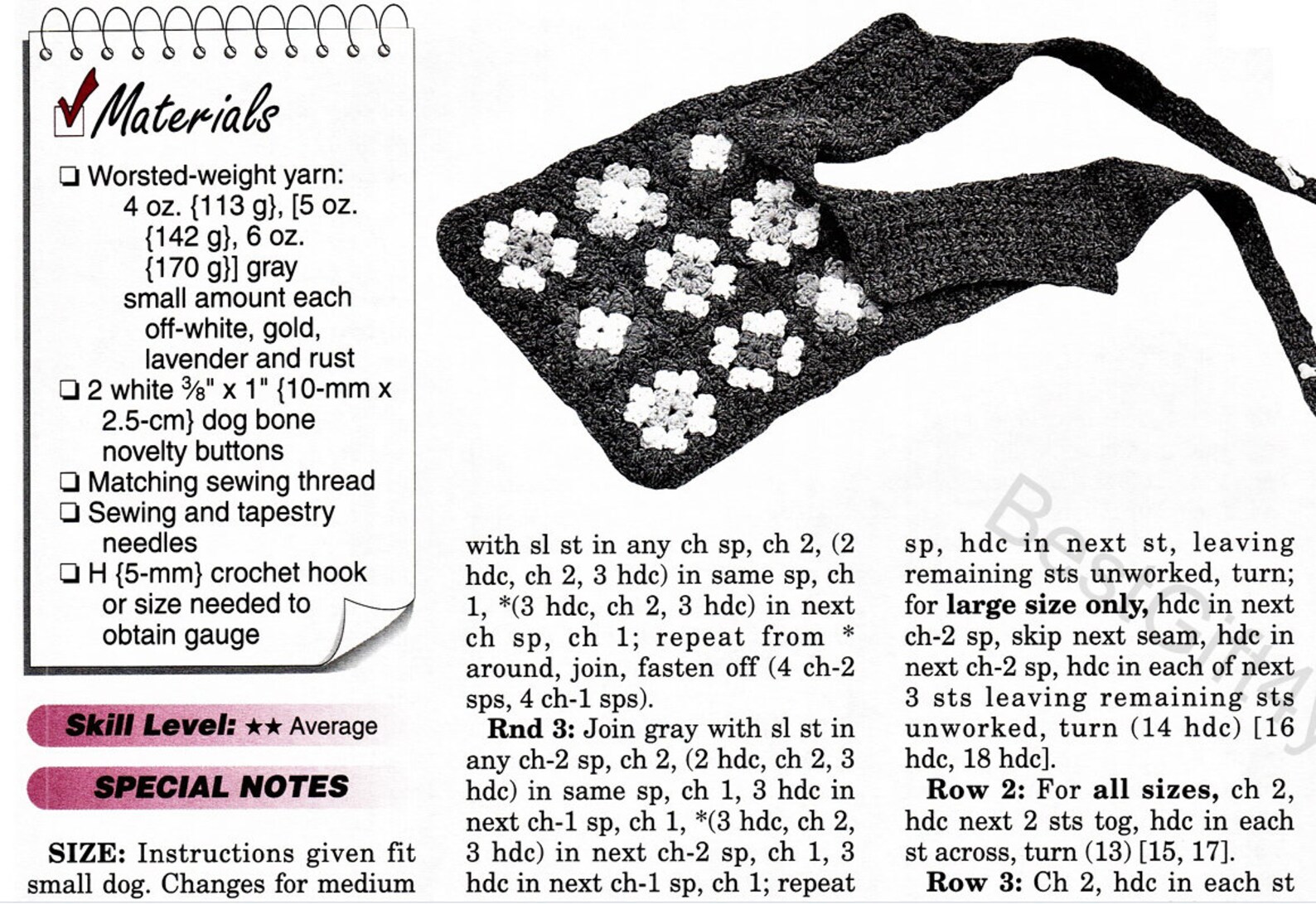 Crochet Granny Square Dog Top Coat Sweater Pattern for Small Etsy