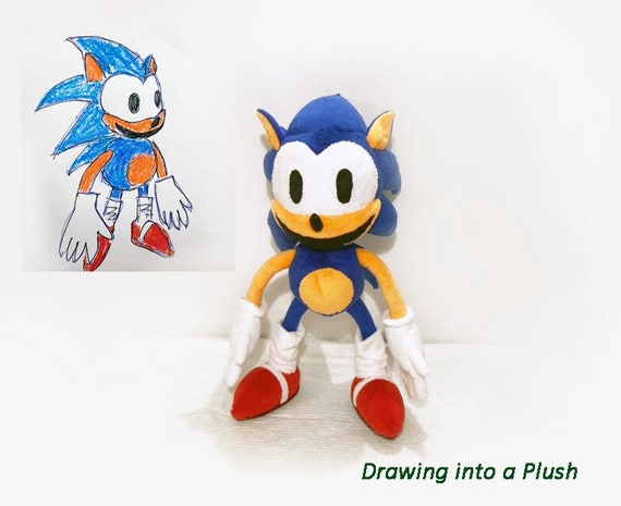 Сustom Plush Just Like Hyper Sonic the Hedgehog Inspired Handmade to Order  , Not Official 
