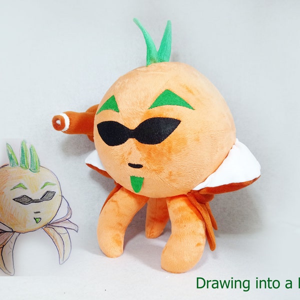 Custom plush  Just Like  Citron Plants Vs Zombies inspired  funmade unofficial handmade to order from the drawing