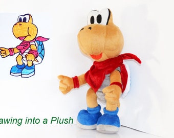 Custom Plush Just Like Kooper from Paper Mario inspired funmade unofficial  handmade to order 40 cm