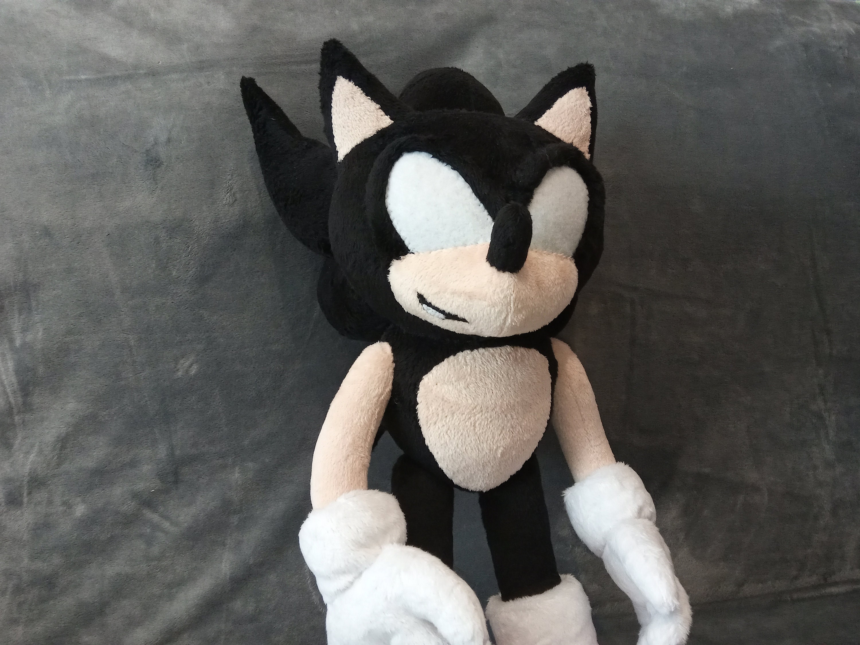 Custom Plush Just Like Dark Sonic the Sonic X the Dark Brotherhood Inspired  by funmade Handmade Fro Mthe Drawing to Order. 