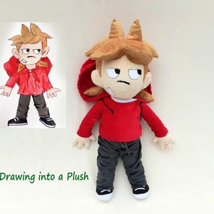 Custom plush Just like, Tord Larsson from Eddsworld inspired  (funmade unofficial) , handmade from the drawing.