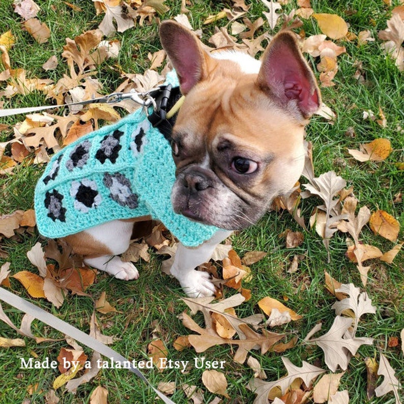 Crochet Granny Square Dog Top Coat Sweater Pattern for Small Etsy