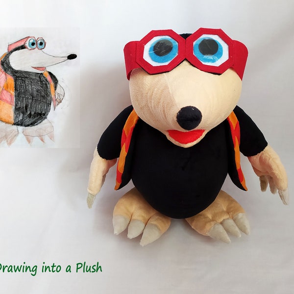 Custom Plush, Just Like Mole Bottles from banjo kazooie inspired funmade unofficial, handmade to order, 40 cm