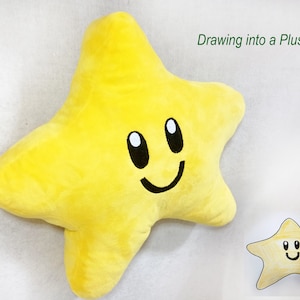 Custom plush just like Star from super Mario inspired plush, funmade unofficial handmade to order