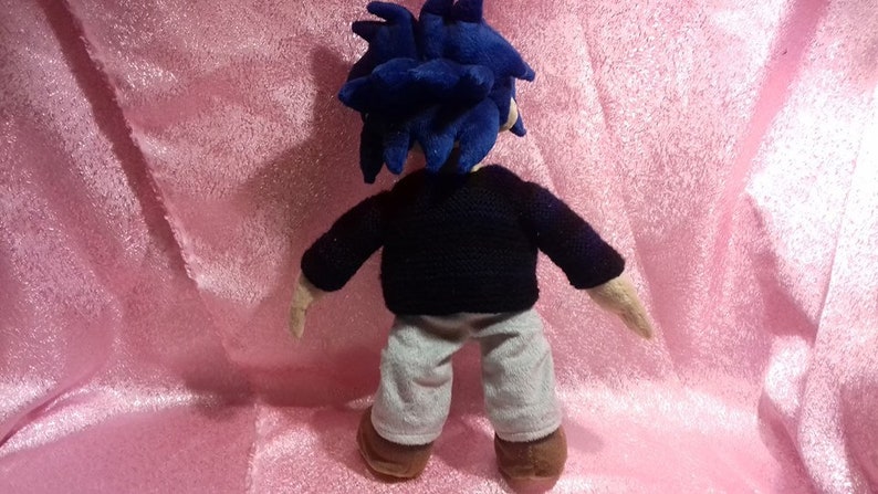Inspired by Gorillaz plush commissioned plush Toy made from drawing toy from music video stuffed custom toy