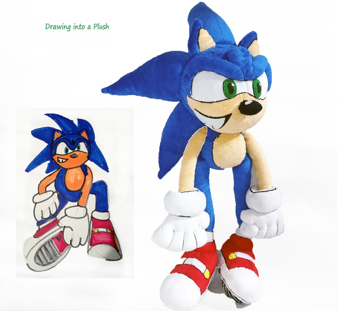 Сustom Plush Just Like Hyper Sonic the Hedgehog Inspired Handmade to Order  , Not Official 