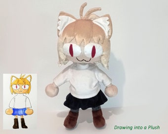 Custom plush just like Neco Arc inspired, funmade, unofficial, handmade to order.