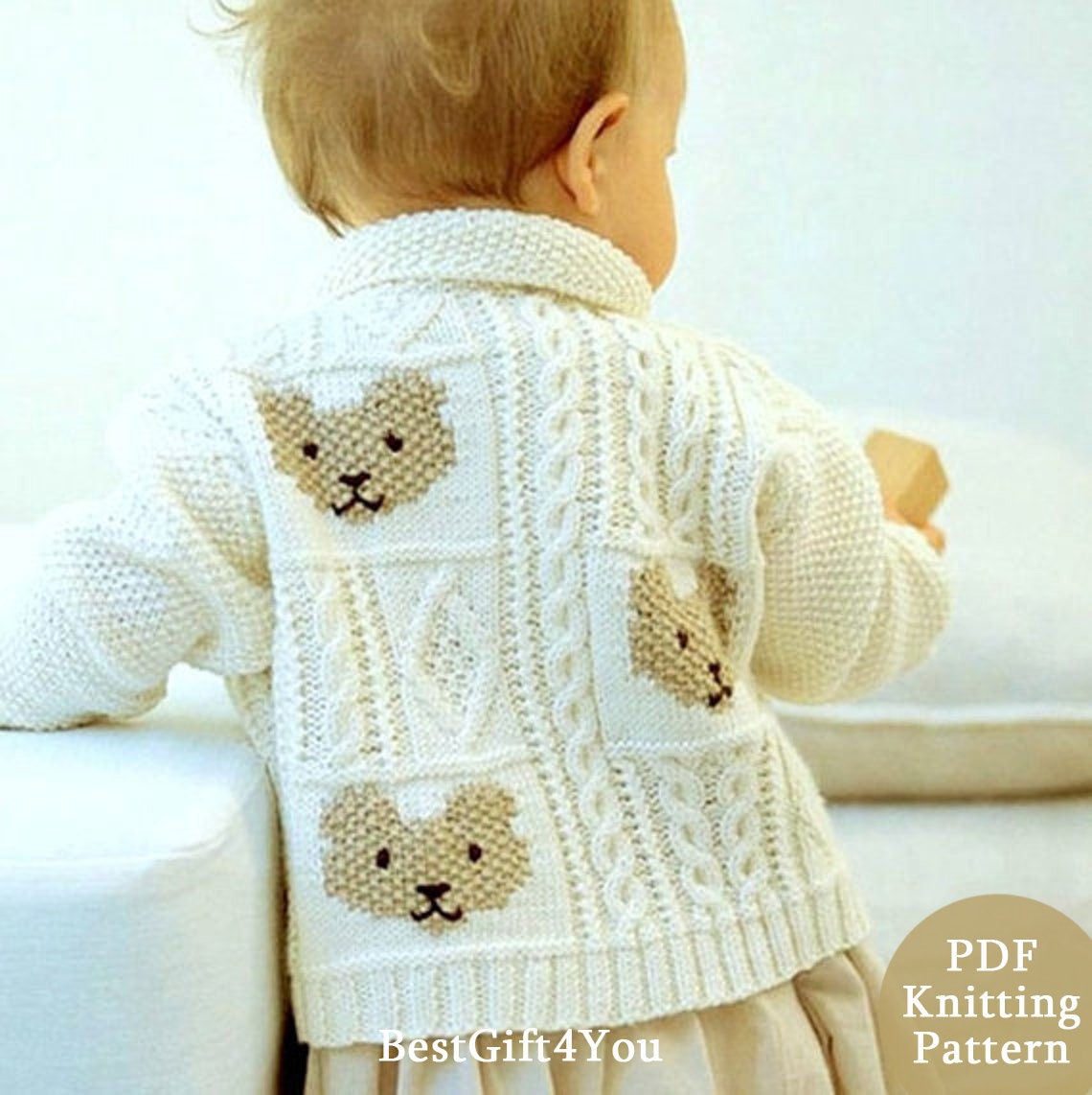 Vintage Knitting Pattern PDF Teddy Bear 
