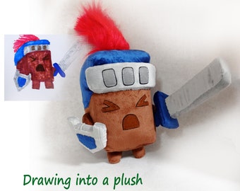 Custom plush Just Like Ser Junkan Knight Lieutenant inspired (funmade) , handmade to order from the drawing. Not for Christmas