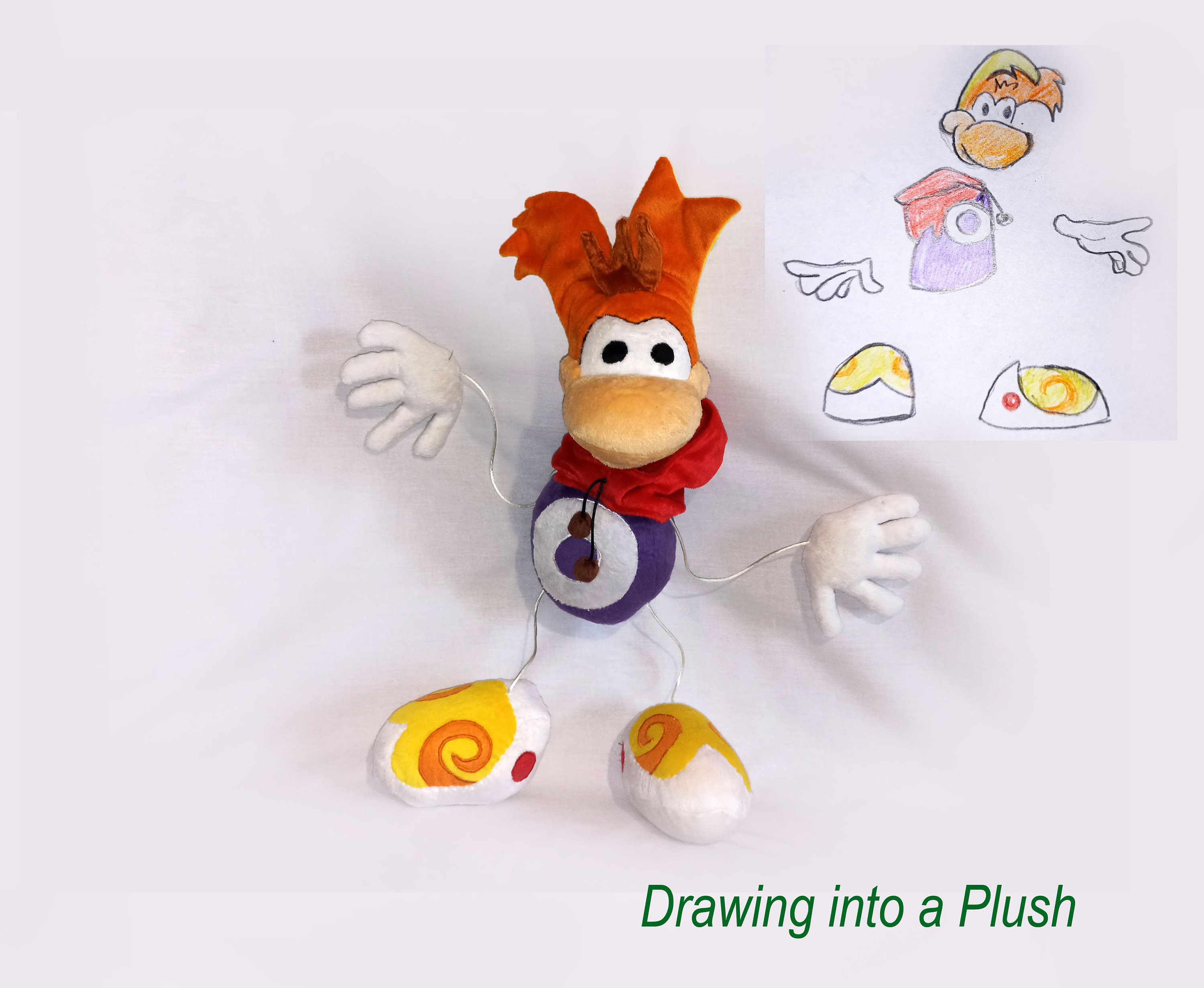 Globox Rayman Plush Toy 11.8 30 Cm Handmade Soft Toy Made to Order