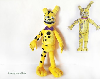 Custom plush Just Springtrap Five nights at Fredies  inspired funmade unofficial, handmade to order, 40 cm