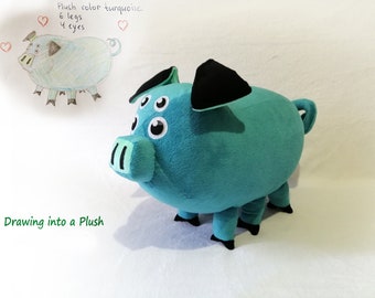 Custom plush Just like Kipo and the age of wonderbeasts Mandu pig with 4 eyes inspired plush (funmade), handmade to order NOT for CHRISTMAS