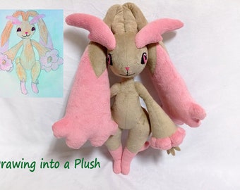 Custom Plush Just Like Shiny Lopunny Pokemon Inspired Funmade Etsy