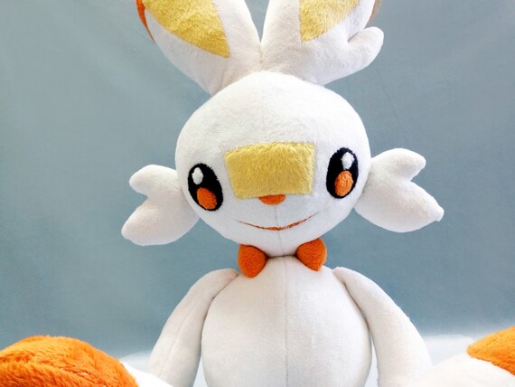 Custom Plush Toy Pokemon Sword Shield Scorbunny Inspired Plush Commission