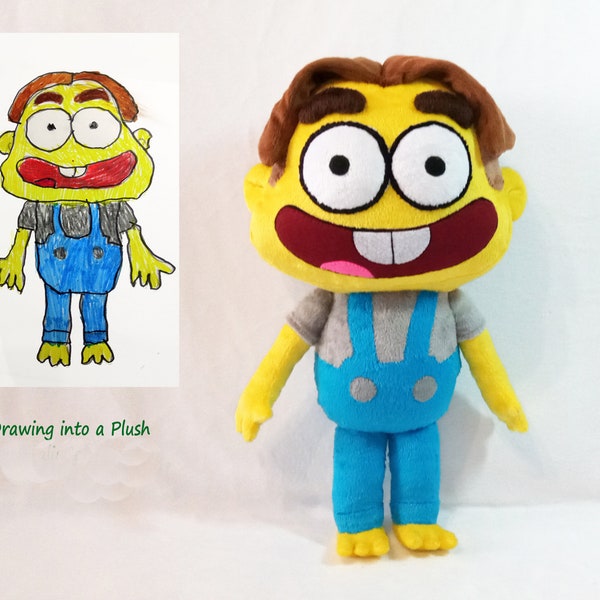 Custom Plush Just Like Big City Greens Cricket Green inspired (funmade), handmade  from the drawing to order, 40 cm .  Not for Christmas