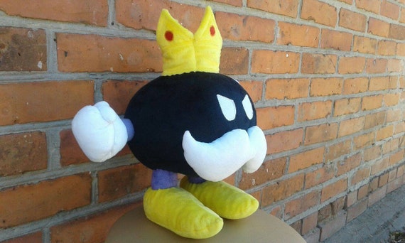 Custom plush inspired by King Bob-omb Super Mario party plush minky 30 cm made to order