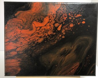 Halloween Orange abstract canvas original