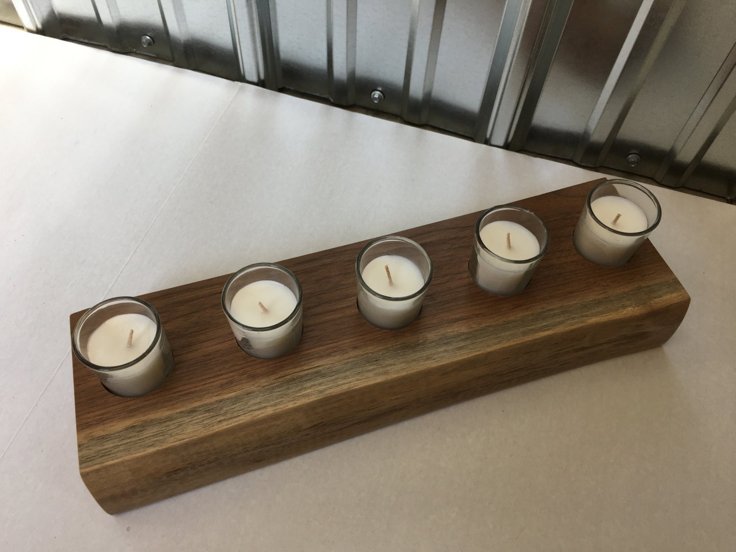 Candle Holder made of Live Edge Walnut wood Etsy