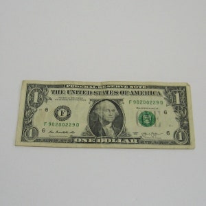2013 Fancy Serial Number One Dollar Bill, Two Sets of Tripple Digits and One Pair, 97% Very Cool Rating