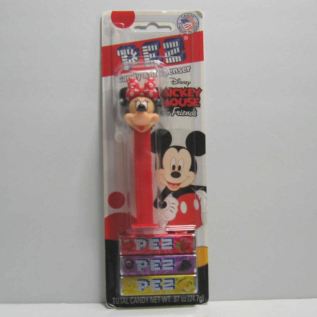 Vintage Early 2000s Minnie Mouse PEZ Dispenser With Candy, Red