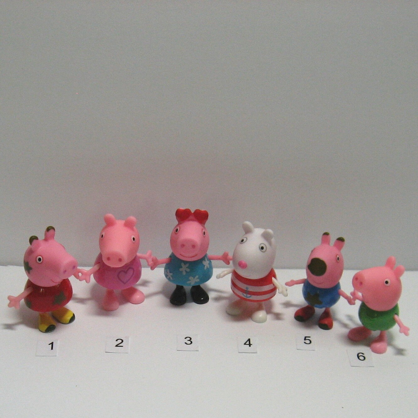 Vintage 2003 Peppa Pig 6 Kids Figurines, 
