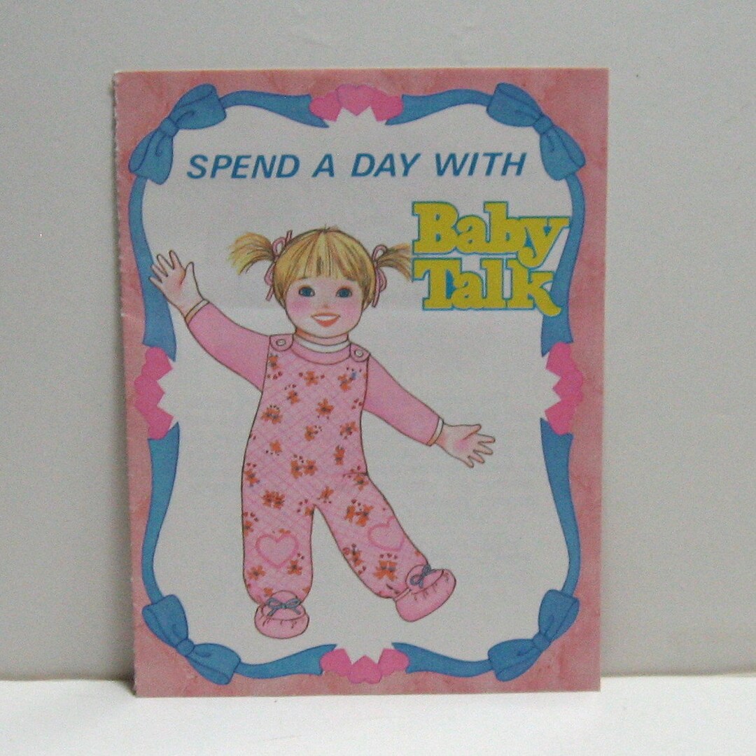 Vintage 1986 Booklet spend A Day With Baby Talk, Instructions for