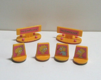 Vintage 1980s The Simpsons Children, Rubber Stamps Set, Bart, Lisa, Maggie and Two Other Stamps