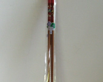 Made in Japan HASHI KAIDOU Chopsticks Brown with Red Trim